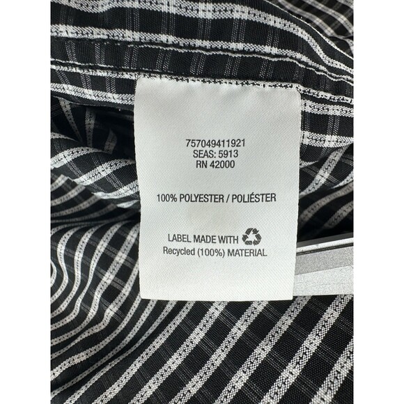 David Taylor Shirt Mens XL Black White Plaid Button Down Long Sleeve Pocket - Picture 5 of 9